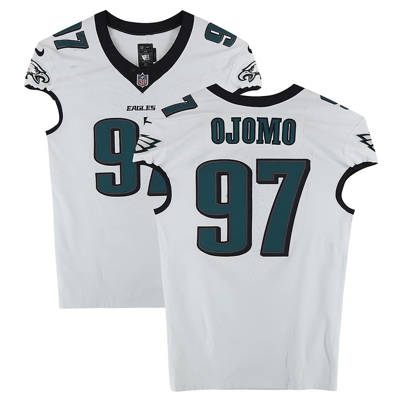 Moro Ojomo Philadelphia Eagles Game-Used #97 White Jersey vs. New York Giants on October 9, 2025