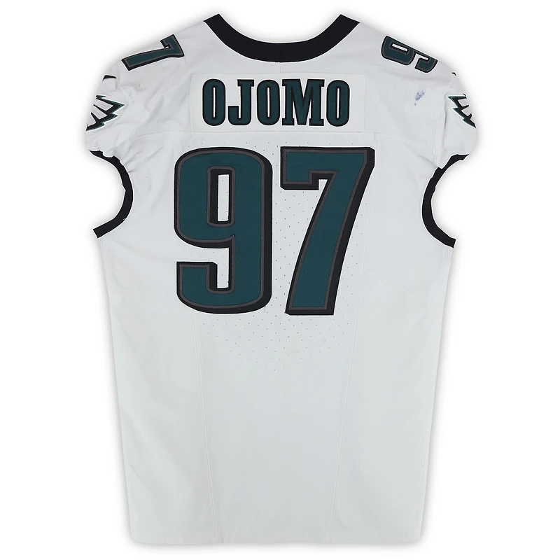 Moro Ojomo Philadelphia Eagles Game-Used #97 White Nike Jersey from Multiple Games During the 2024 NFL Preseason