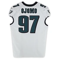 Moro Ojomo Philadelphia Eagles Game-Used #97 White Nike Jersey from Multiple Games During the 2024 NFL Preseason
