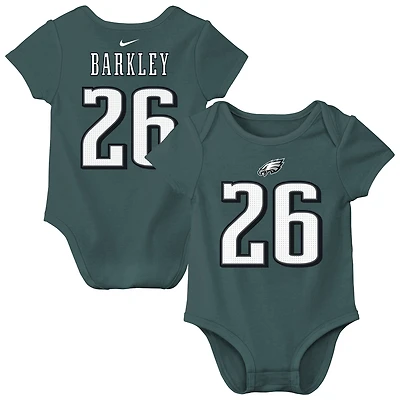 Body Nike Saquon Barkley pour nouveau-né et bébé, vert nuit, avec nom numéro du joueur des Philadelphia Eagles