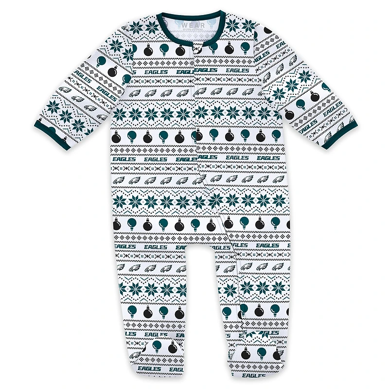 Newborn & Infant WEAR by Erin Andrews Philadelphia Eagles Allover Print Full-Zip Sleeper Bib Set