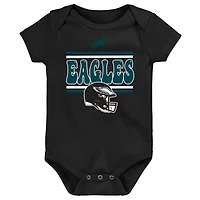 Newborn Midnight Green Philadelphia Eagles  Sunday Comics 3-Pack Bodysuit Set