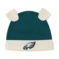 Newborn Outerstuff Midnight Green Philadelphia Eagles Little Champ Three-Piece Long Sleeve Bodysuit, Pants and Cuffed Hat Set