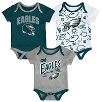 Newborn Outerstuff Philadelphia Eagles All Day Play Three-Piece Bodysuit Set