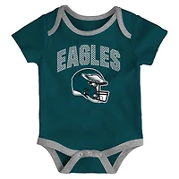 Newborn Outerstuff Philadelphia Eagles All Day Play Three-Piece Bodysuit Set
