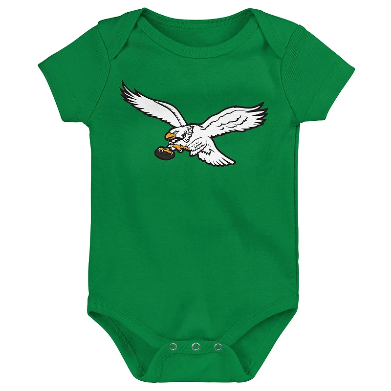Newborn Outerstuff Philadelphia Eagles Little Tike 3-Piece Bodysuit Set