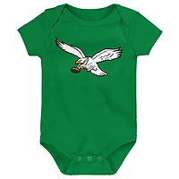 Newborn Outerstuff Philadelphia Eagles Little Tike 3-Piece Bodysuit Set