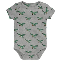 Newborn Outerstuff Philadelphia Eagles Little Tike 3-Piece Bodysuit Set