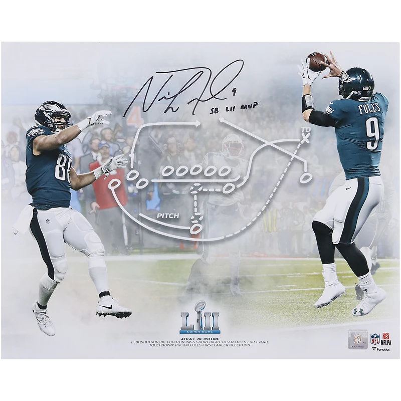 Nick Foles Philadelphia Eagles Autographed 16" x 20" Super Bowl LII Champions Philly Special Photograph with "SB LII MVP" Inscription