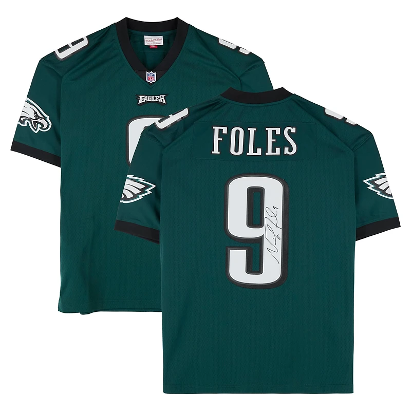 Maillot Mitchell & Ness Legacy 2017 vert nuit autographié par Nick Foles des Eagles de Philadelphie