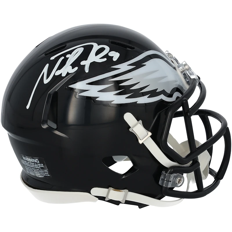 Casque Riddell Alternate Speed Mini autographié par Nick Foles des Philadelphia Eagles