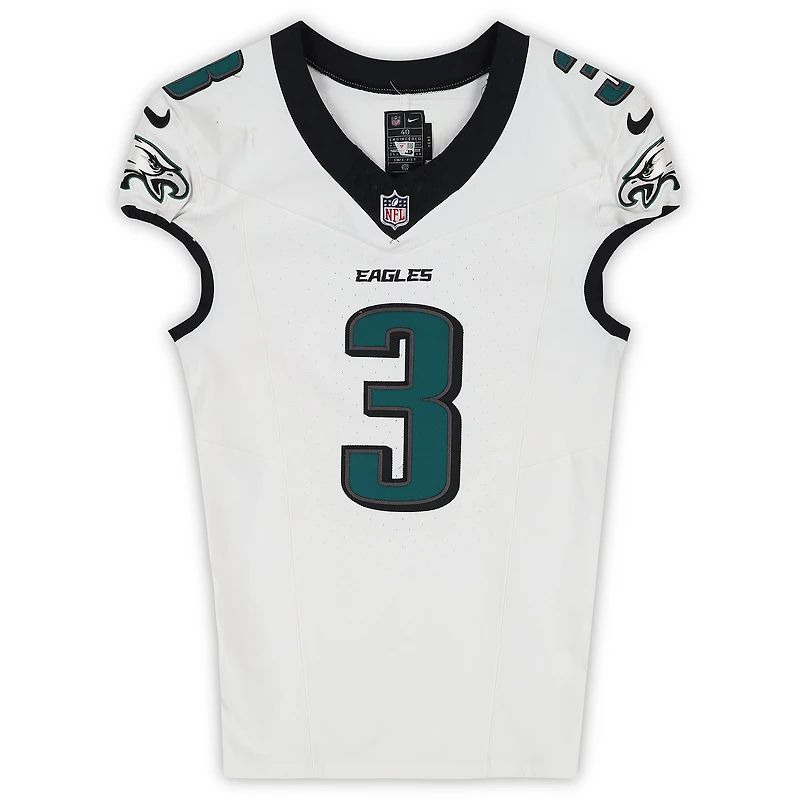 Nolan Smith Jr. Philadelphia Eagles Game-Used #3 White Jersey vs. Los Angeles Chargers on December 8, 2025