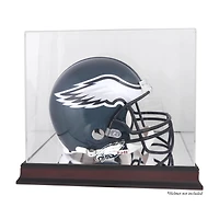 Vitrine de présentation du logo du casque des Philadelphia Eagles en acajou avec dos miroir