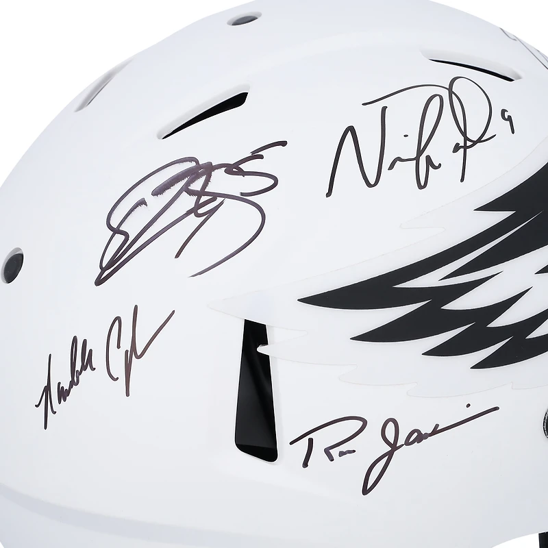 Philadelphia Eagles Quarterbacks Autographed Riddell Lunar Speed Authentic Helmet with 5 Signatures