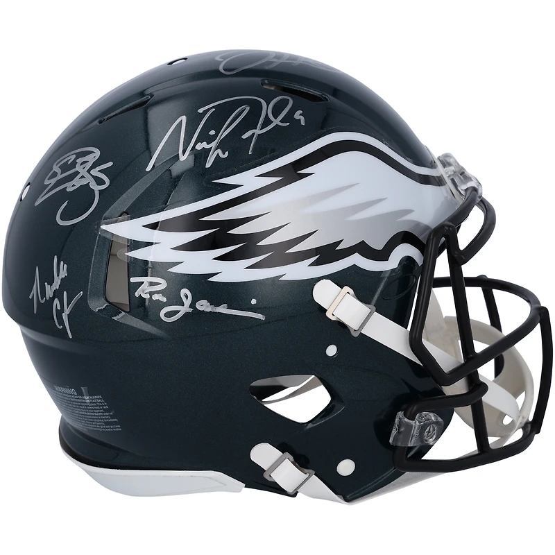 Philadelphia Eagles Quarterbacks Autographed Riddell Speed Authentic Helmet with 5 Signatures