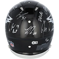 Philadelphia Eagles Super Bowl LIX Champions Autographed Riddell Black Alternate Speed Authentic Helmet with 15 Signatures