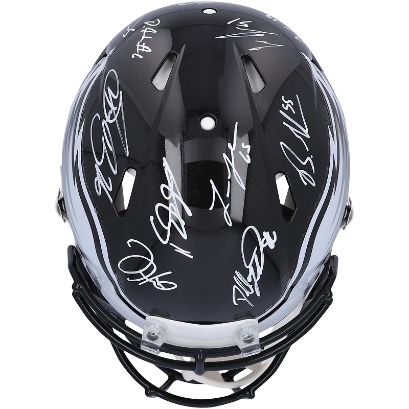 Philadelphia Eagles Super Bowl LIX Champions Autographed Riddell Black Alternate Speed Authentic Helmet with 15 Signatures