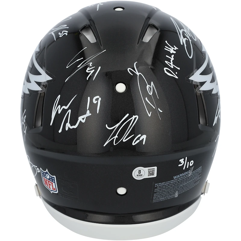 Philadelphia Eagles Super Bowl LIX Champions Autographed Riddell Black Alternate Speed Authentic Helmet with 15 Signatures - Limited Edition of 10