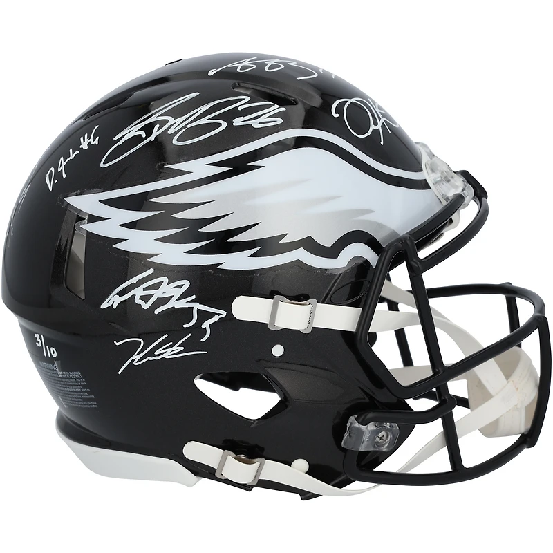 Philadelphia Eagles Super Bowl LIX Champions Autographed Riddell Black Alternate Speed Authentic Helmet with 15 Signatures - Limited Edition of 10