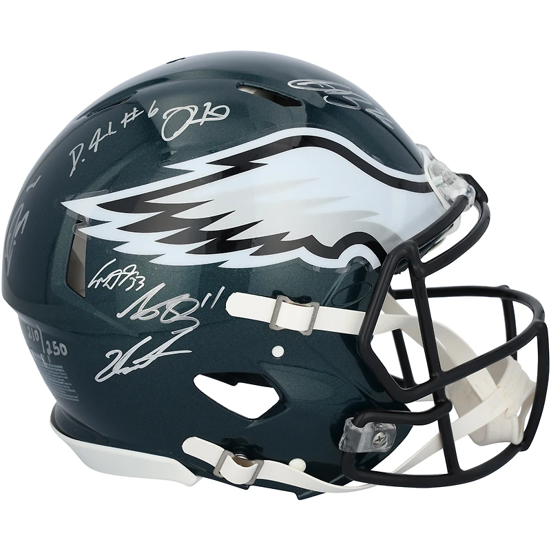 Philadelphia Eagles Super Bowl LIX Champions Autographed Riddell Logo Speed Authentic Helmet with 15 Signatures - Limited Edition of 250