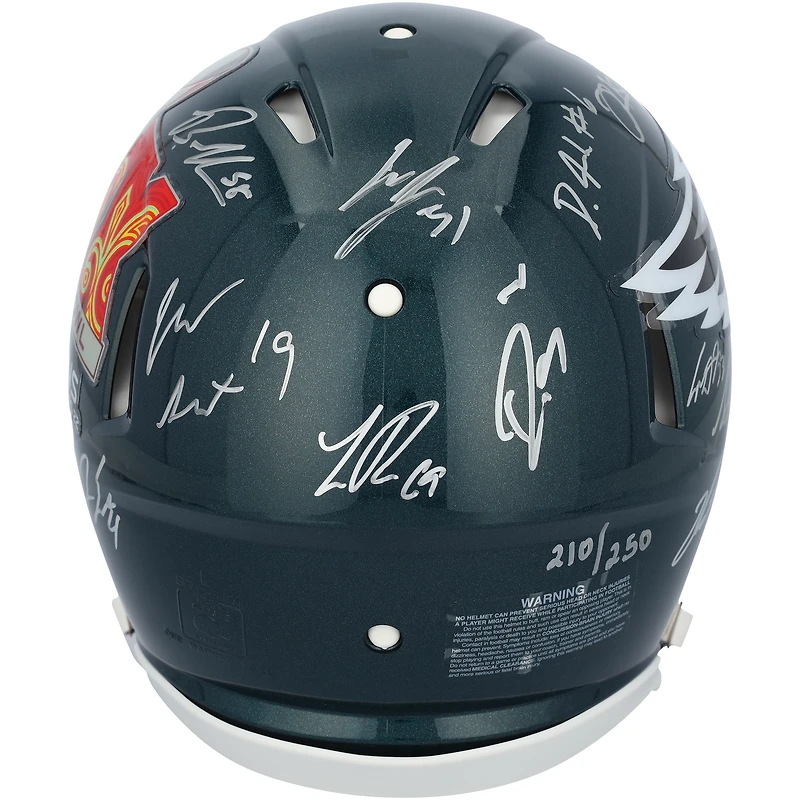 Philadelphia Eagles Super Bowl LIX Champions Autographed Riddell Logo Speed Authentic Helmet with 15 Signatures - Limited Edition of 250