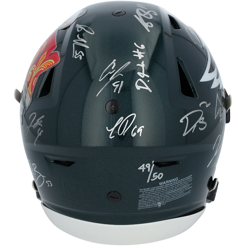Philadelphia Eagles Super Bowl LIX Champions Autographed Riddell Speed Flex Authentic Helmet with 15 Signatures - Limited Edition of 50