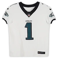 Philadelphia Eagles Super Bowl LIX Champions Autographed White Nike Jalen Hurts Vapor F.U.S.E. Elite Jersey with 15 Signatures - Limited Edition of 50