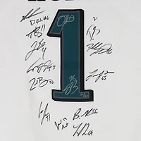 Philadelphia Eagles Super Bowl LIX Champions Autographed White Nike Jalen Hurts Vapor F.U.S.E. Elite Jersey with 15 Signatures - Limited Edition of 50