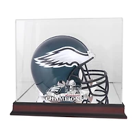 Philadelphia Eagles Super Bowl LIX Champions Mahogany Helmet Logo Display Case
