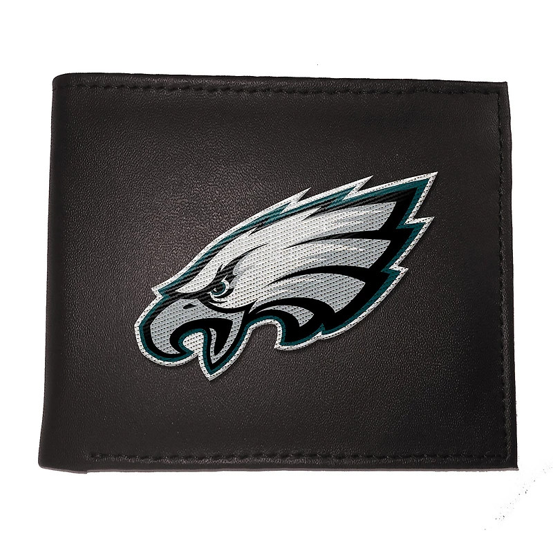 Portefeuille à deux volets brodé en cuir synthétique des Philadelphia Eagles