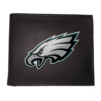 Portefeuille à deux volets brodé en cuir synthétique des Philadelphia Eagles