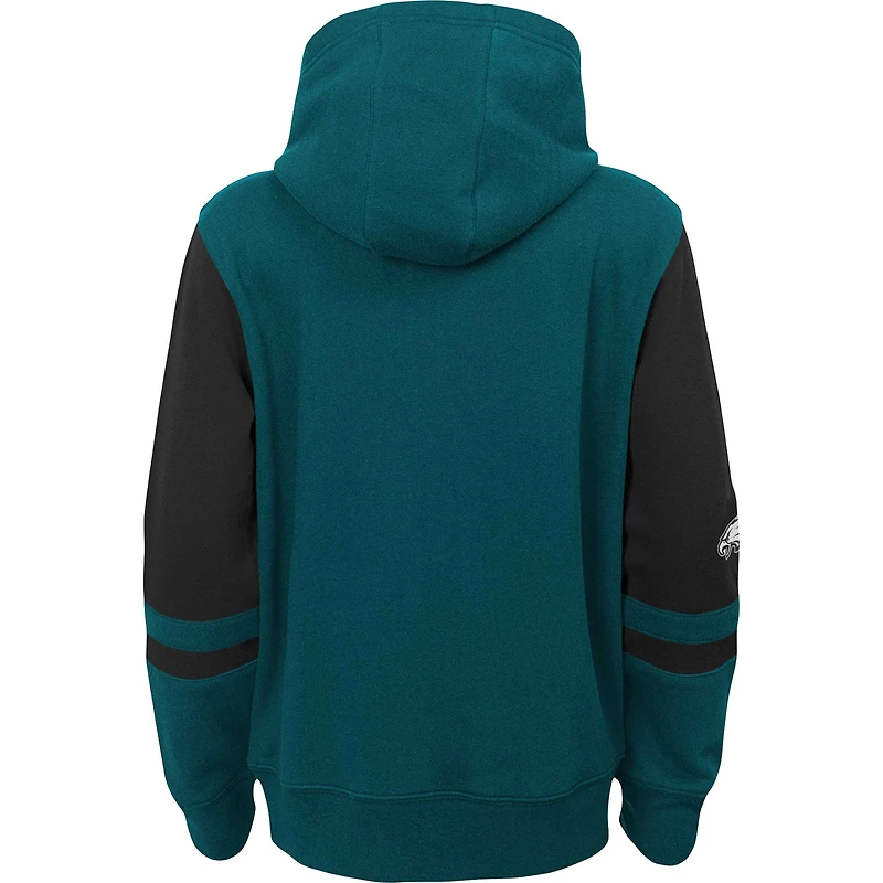Sweat à capuche entièrement zippé vert Philadelphia Eagles Stadium préscolaire