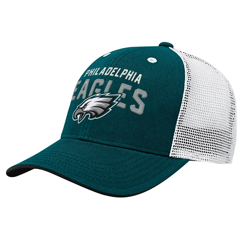Preschool Midnight Green/White Philadelphia Eagles Core Lockup Trucker Adjustable Hat