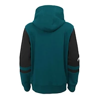Chandail à capuchon glissière pleine longueur blocs de couleurs du stade des Eagles Philadelphie vert minuit préscolaire
