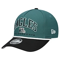 Casquette ajustable New Era verte/noire Philadelphia Eagles Arch COOLERA 9FORTY A-Frame M-Crown pour enfant d'âge préscolaire