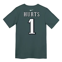 T-shirt avec nom et numéro de joueur des Eagles Philadelphie Nike Jalen Hurts Kelly Green pour enfants d'âge préscolaire