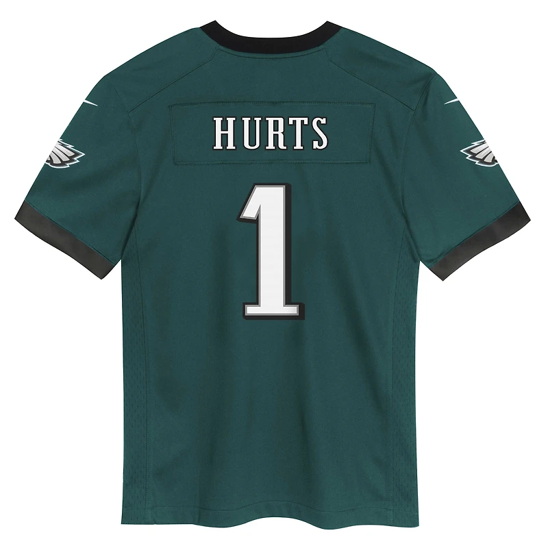 Maillot de match Nike Jalen Hurts vert nuit pour enfant d'âge préscolaire, Philadelphia Eagles, équipe du 1er janvier/août.