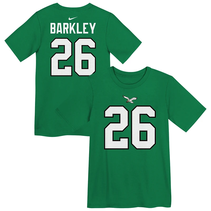 Preschool Nike Saquon Barkley Kelly Green Philadelphia Eagles Player Name & Number T-Shirt