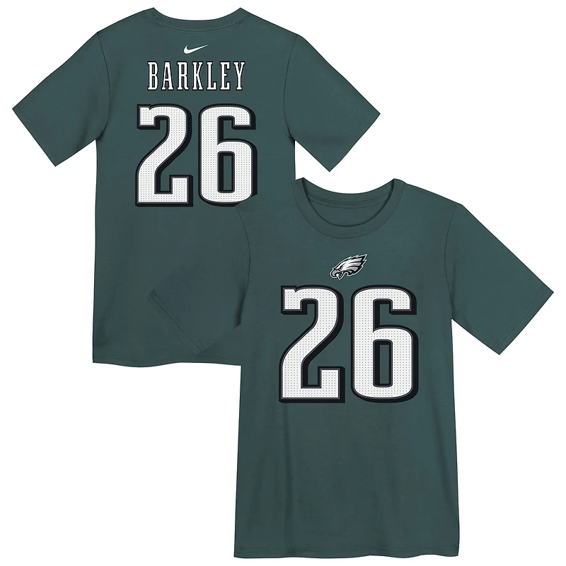 Preschool Nike Saquon Barkley Midnight Green Philadelphia Eagles Player Name & Number T-Shirt