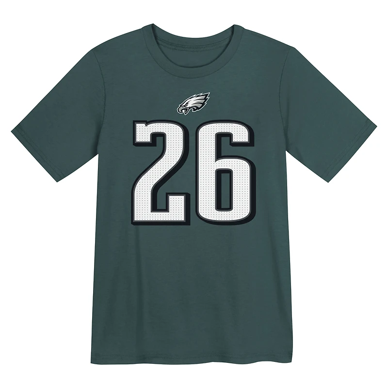 T-shirt Nike pour enfant Saquon Barkley Kelly Green avec nom et numéro de joueur des Philadelphia Eagles