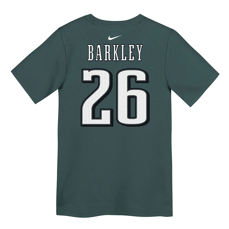 T-shirt Nike préscolaire Saquon Barkley vert nuit avec nom et numéro du joueur des Philadelphia Eagles