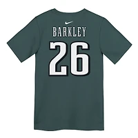 T-shirt Nike préscolaire Saquon Barkley vert nuit avec nom et numéro du joueur des Philadelphia Eagles