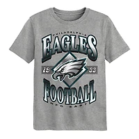 T-shirt Outerstuff gris chiné foncé Philadelphia Eagles Of Days Past pour enfants d'âge préscolaire