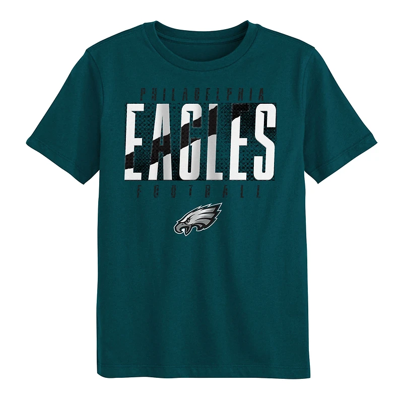 T-shirt vert nuit des Eagles de Philadelphie pour enfants d'âge préscolaire