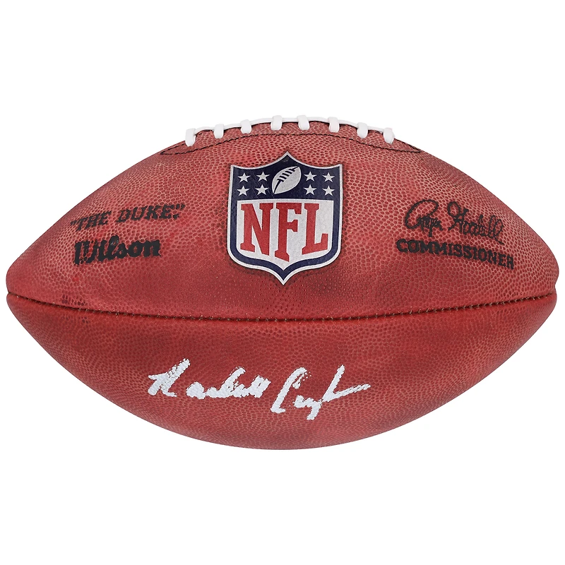 Ballon de football en couleur autographié par Randall Cunningham Philadelphia Eagles
