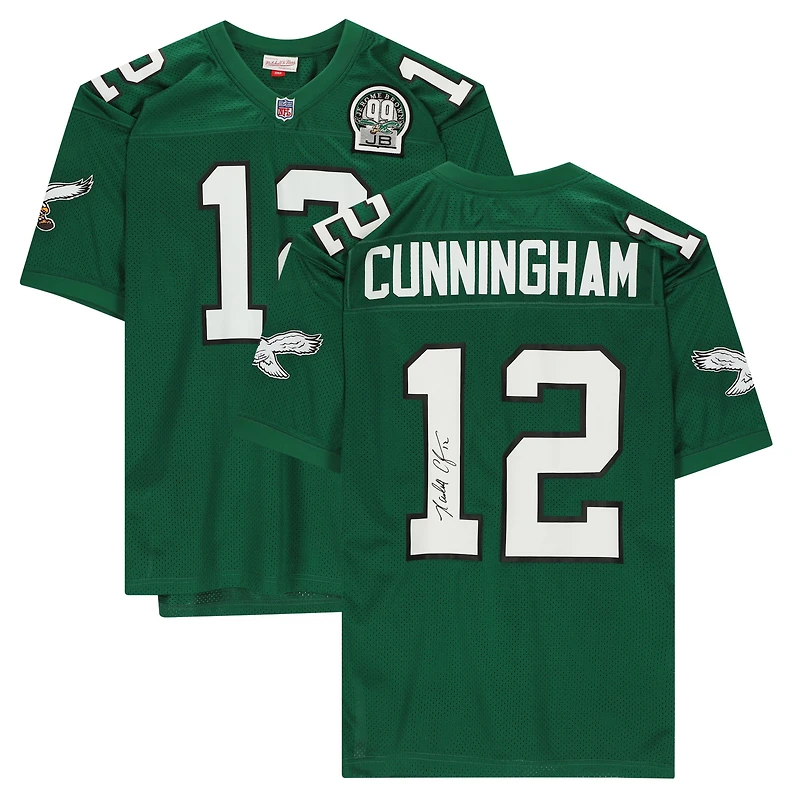 Maillot authentique Mitchell & Ness autographié par Randall Cunningham Philadelphia Eagles