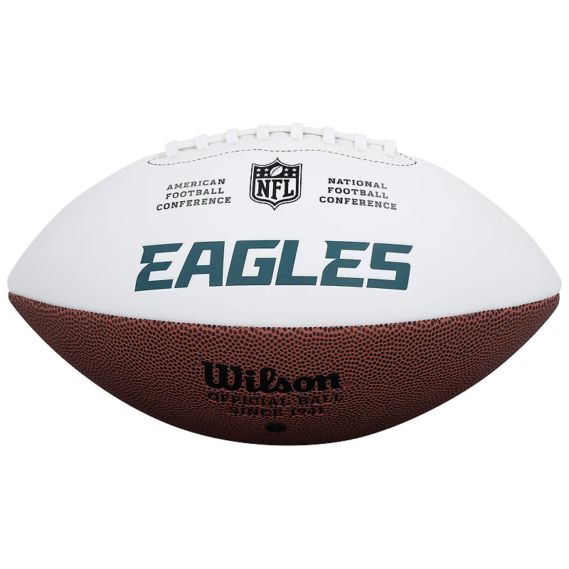 Randall Cunningham Philadelphia Eagles Autographed Wilson White Panel Football with "Ultimate Weapon" Inscription