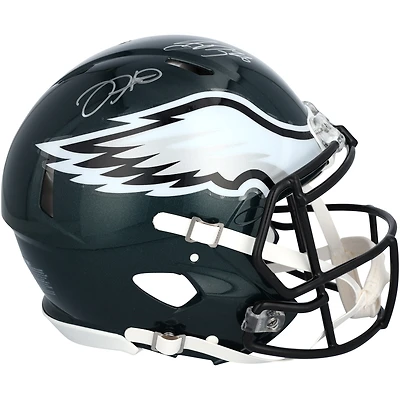 Saquon Barkley & Jalen Hurts Philadelphia Eagles Autographed Super Bowl LIX Champions Riddell Logo Speed Authentic Helmet