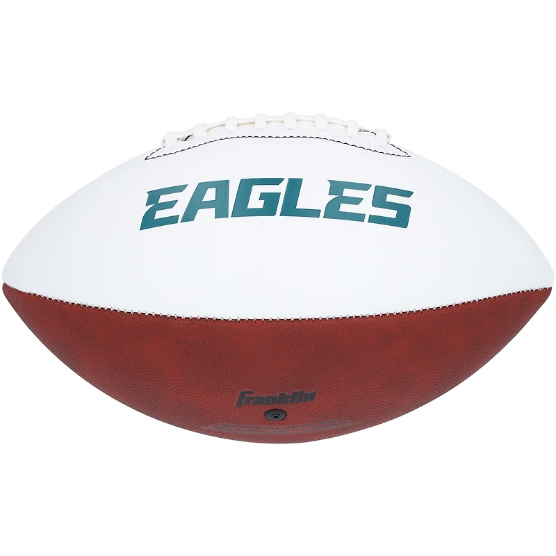 Ballon de football Franklin White Panel autographié par Saquon Barkley des Philadelphia Eagles
