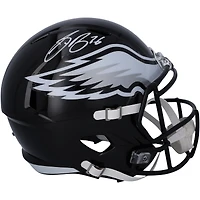 Casque réplique de vitesse alternative Riddell noir autographié par Saquon Barkley des Philadelphia Eagles